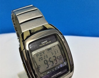 Vintage Casio DB-E30 Databank/ Solar Men's Wristwatch/digital Gray