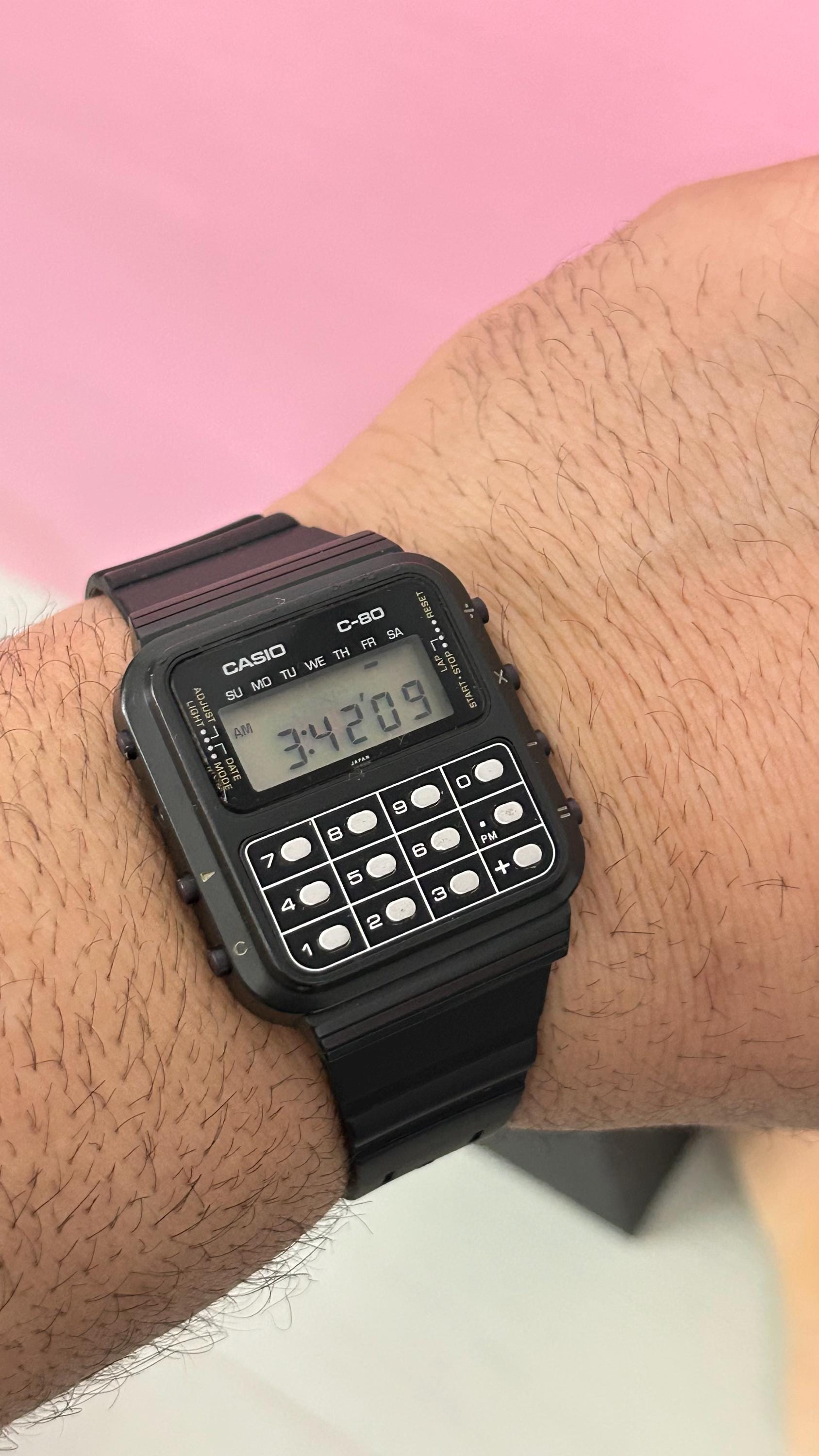 CASIO　C-80　Vintage 1980's カルキュレーター 時計 RARE] Vintage Casio C-80 Digital Calculator Watch JAPAN [NOS