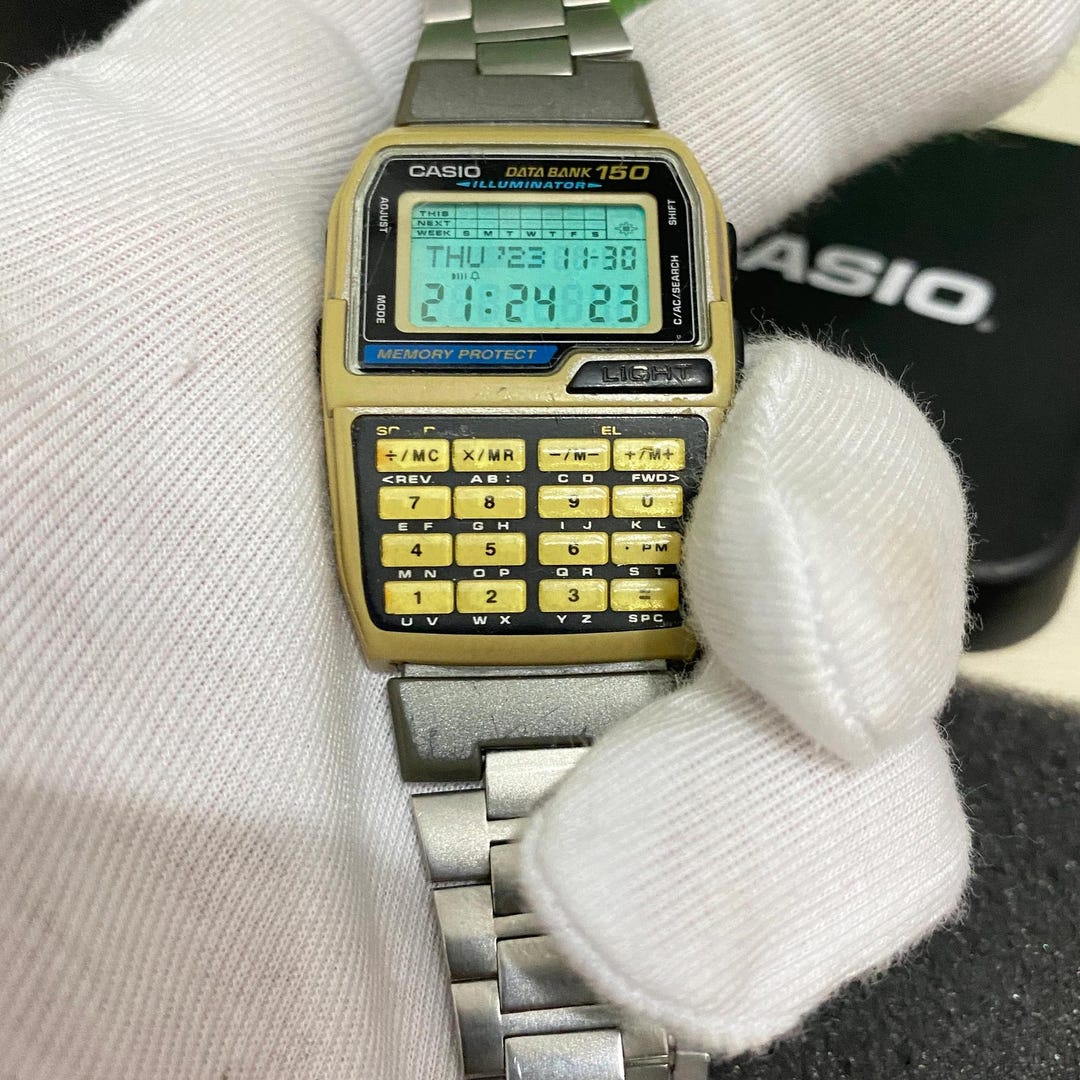 CASIO DATA BANK 150 デジタル腕時計 Casio data bank 150 DB-1500 digital quartz square dial