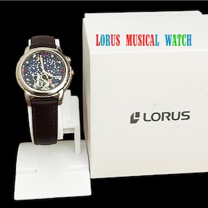RARE Vintage LORUS Mouse/  Disney Musical Watch Vintage/Mickey Mouse V621-0020 Z0 Musical Watch/ Very good condition / with LORUS box
