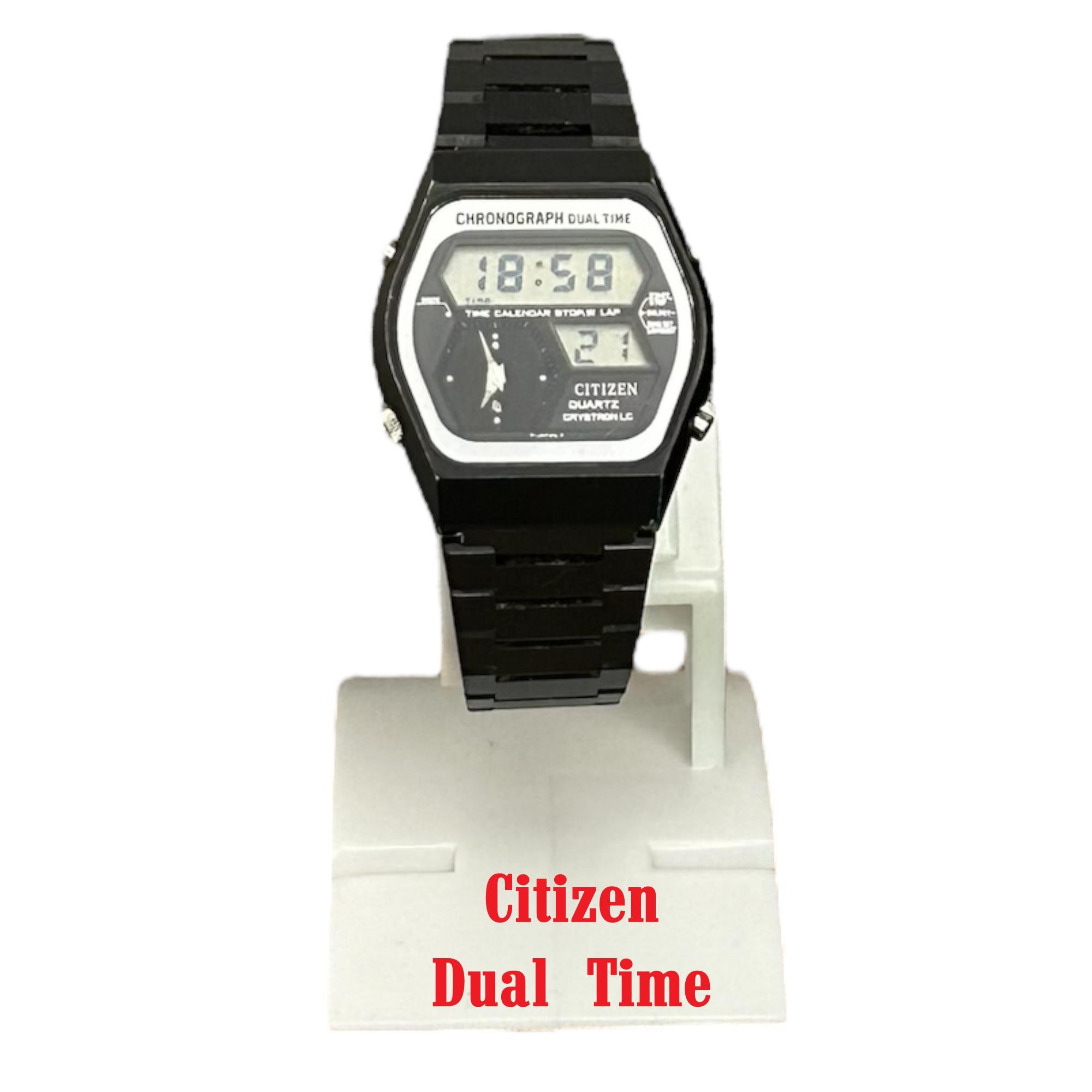 Very RARE Vintage Citizen Quartz Ana Digi 4-097891 TA Crystron LC 