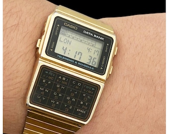 Vintage Gold Tone Casio Calculator Watch DBC-610: Rare 1990s