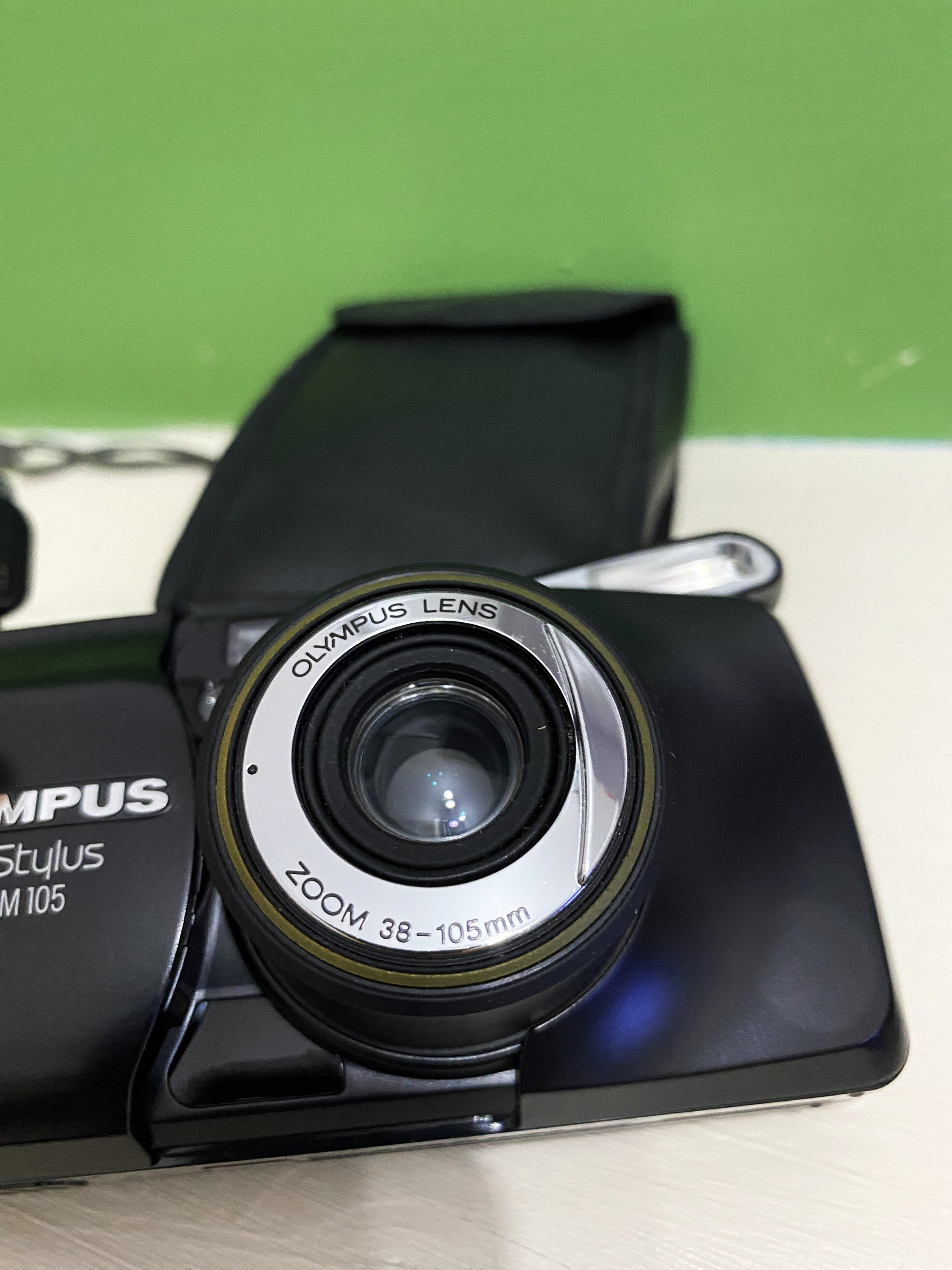 Vintage Olympus Stylus Zoom 105: 35mm Film Camera, Black, With