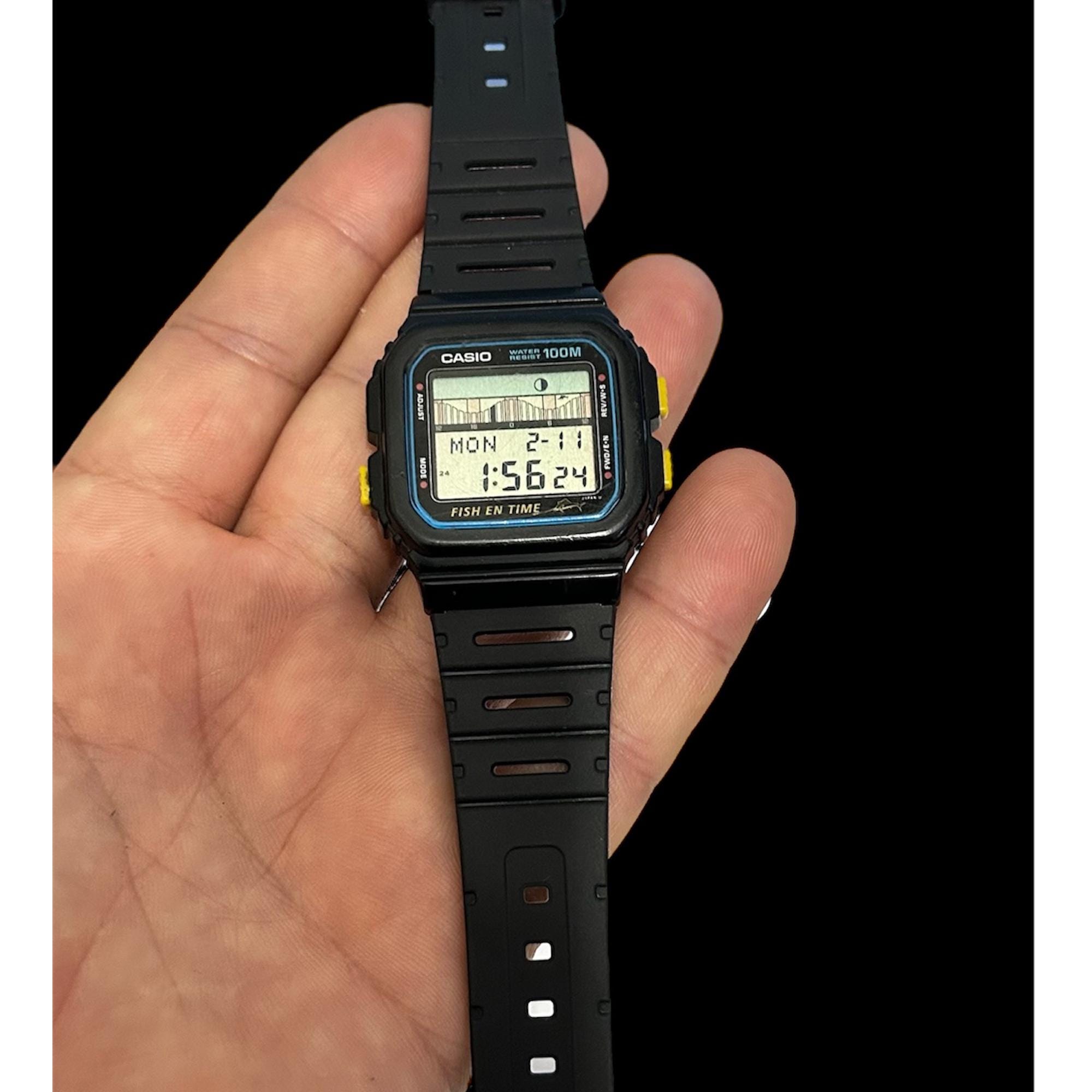 Very RARE Casio FT-100W Fish İn Time Digital Watch Marlin 844