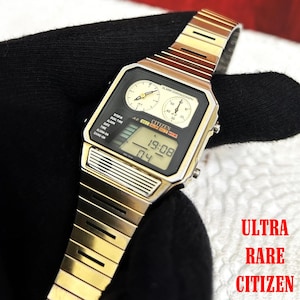 Very RARE Citizen Ana-Digital 8986-087089 Y CHRONOGRAPH ALARM Vintage Watch Very good condition  Very Special Collection