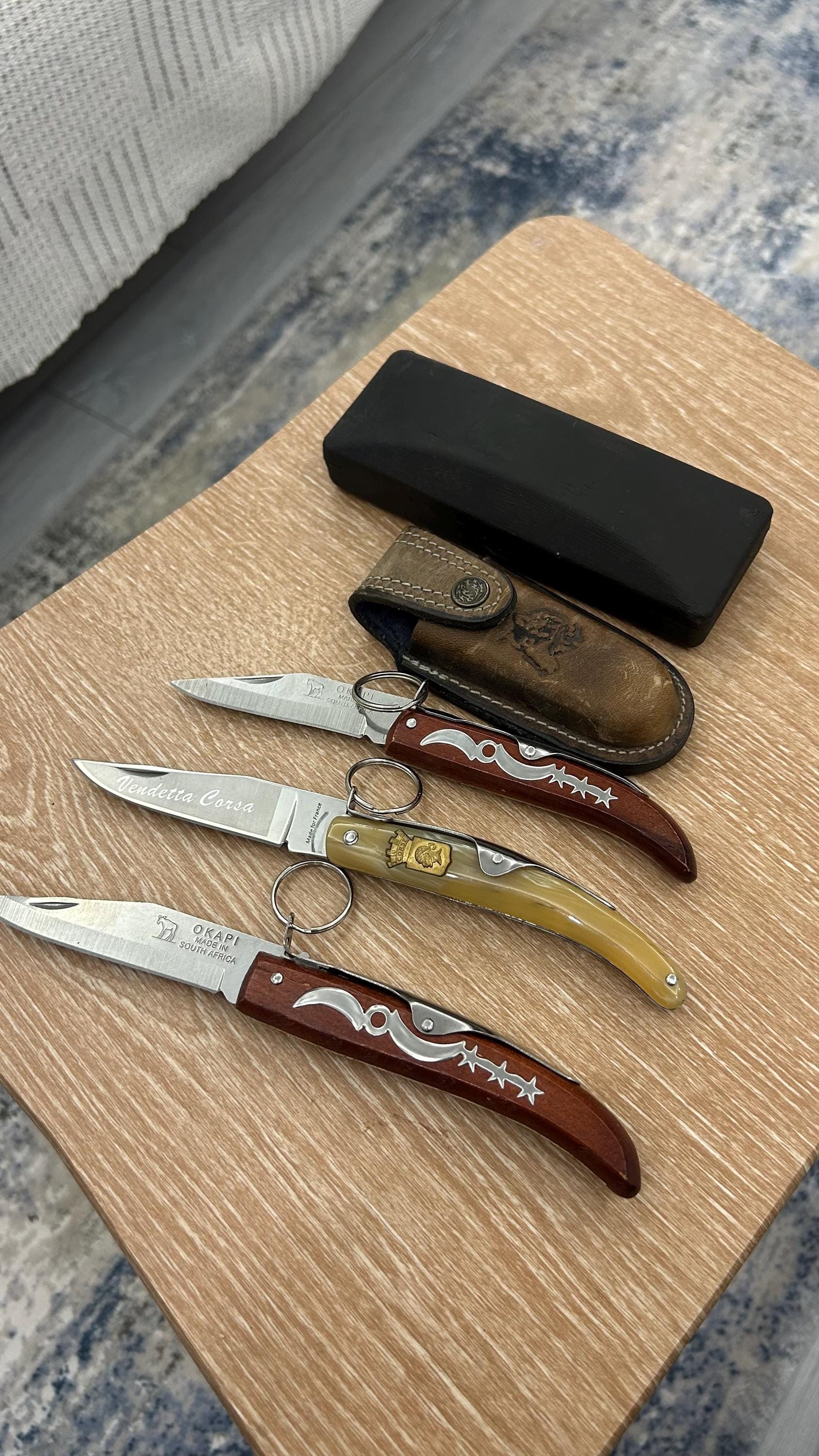Set Okapi Knife and Corsa VENDETTA Horn France Knife Steel