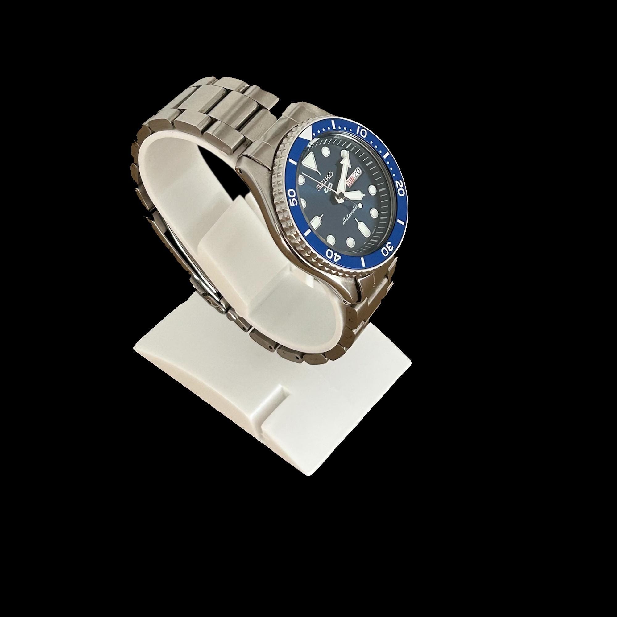 Blue Dial Seiko Sports Automatic Watch, 4R36-07G0, Phosphorous 