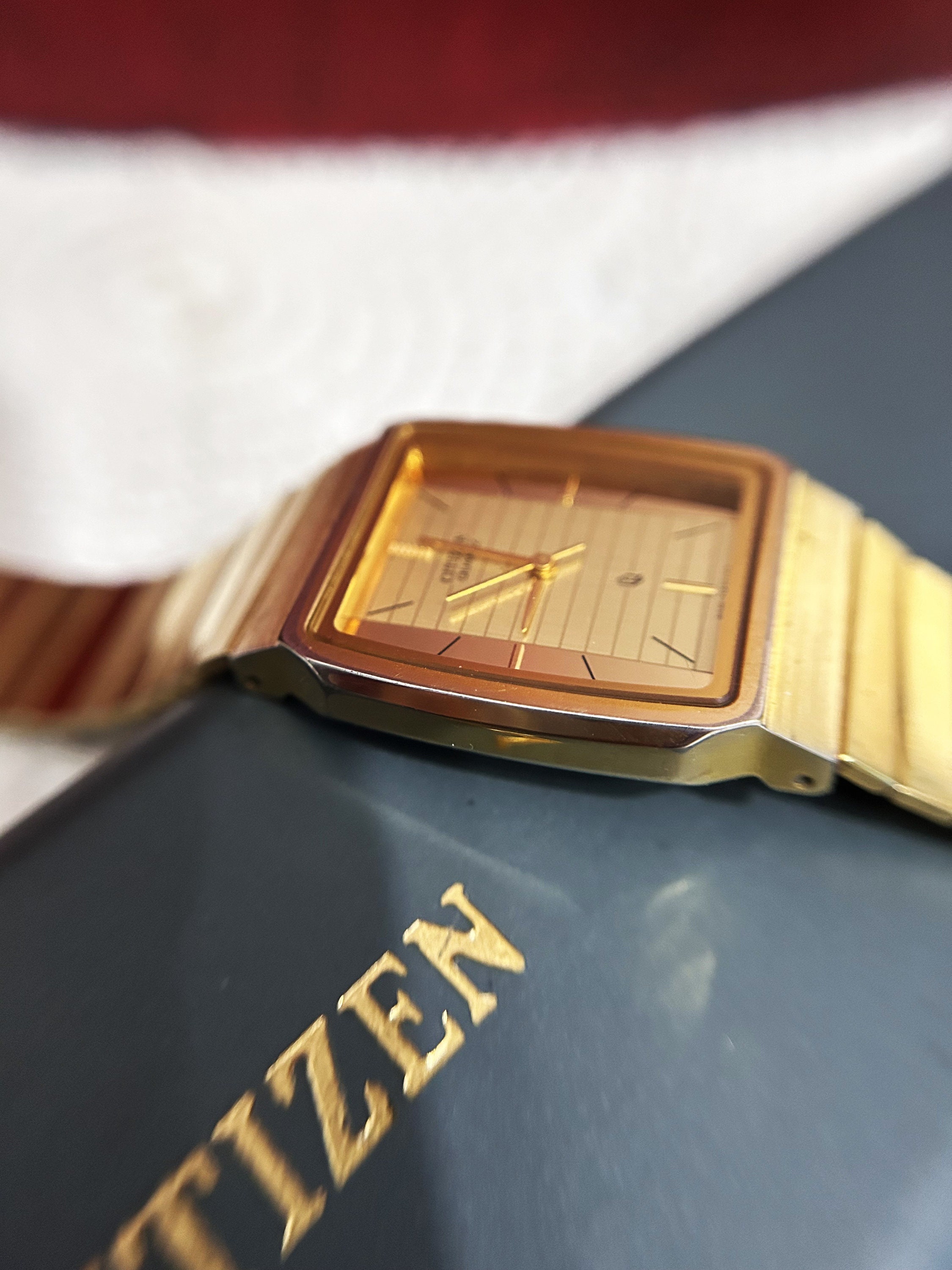Vintage Citizen 6030 913663 Men s Wrist Watch Gold Color New Battery very Good Condition With Vintage Original BOX Etsy UK