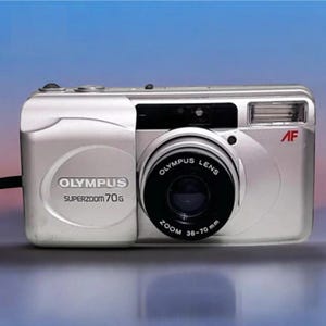 Olympus Superzoom 70G compact, analog, camera, working, shoot, zoom, 35mm film, christmas gift, cameras 1990srare film camera,