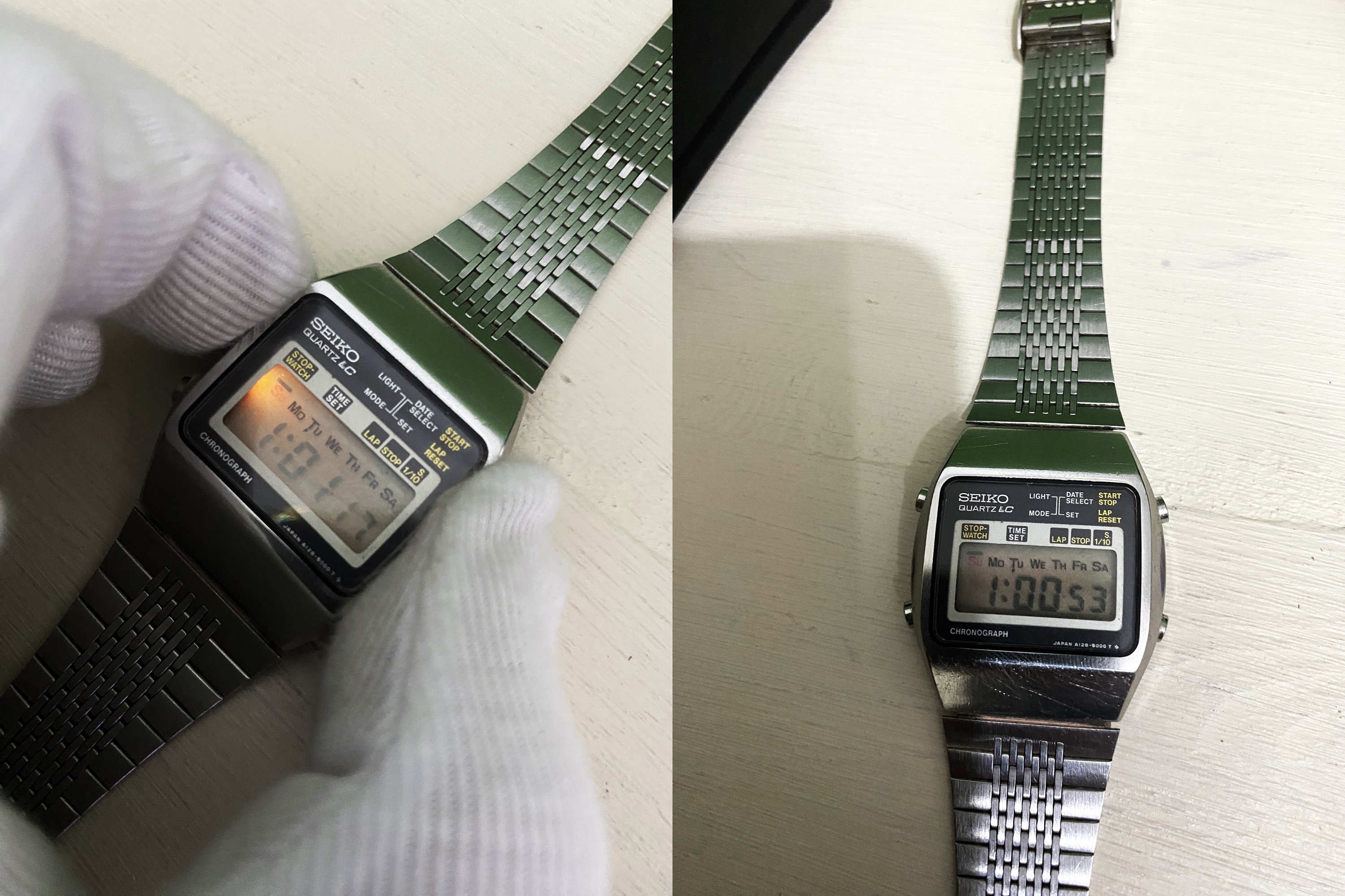 SEIKO AKA 腕時計 Seiko Lc Chronograph / A128-5000 / 1978 Seiko 12kt Silver