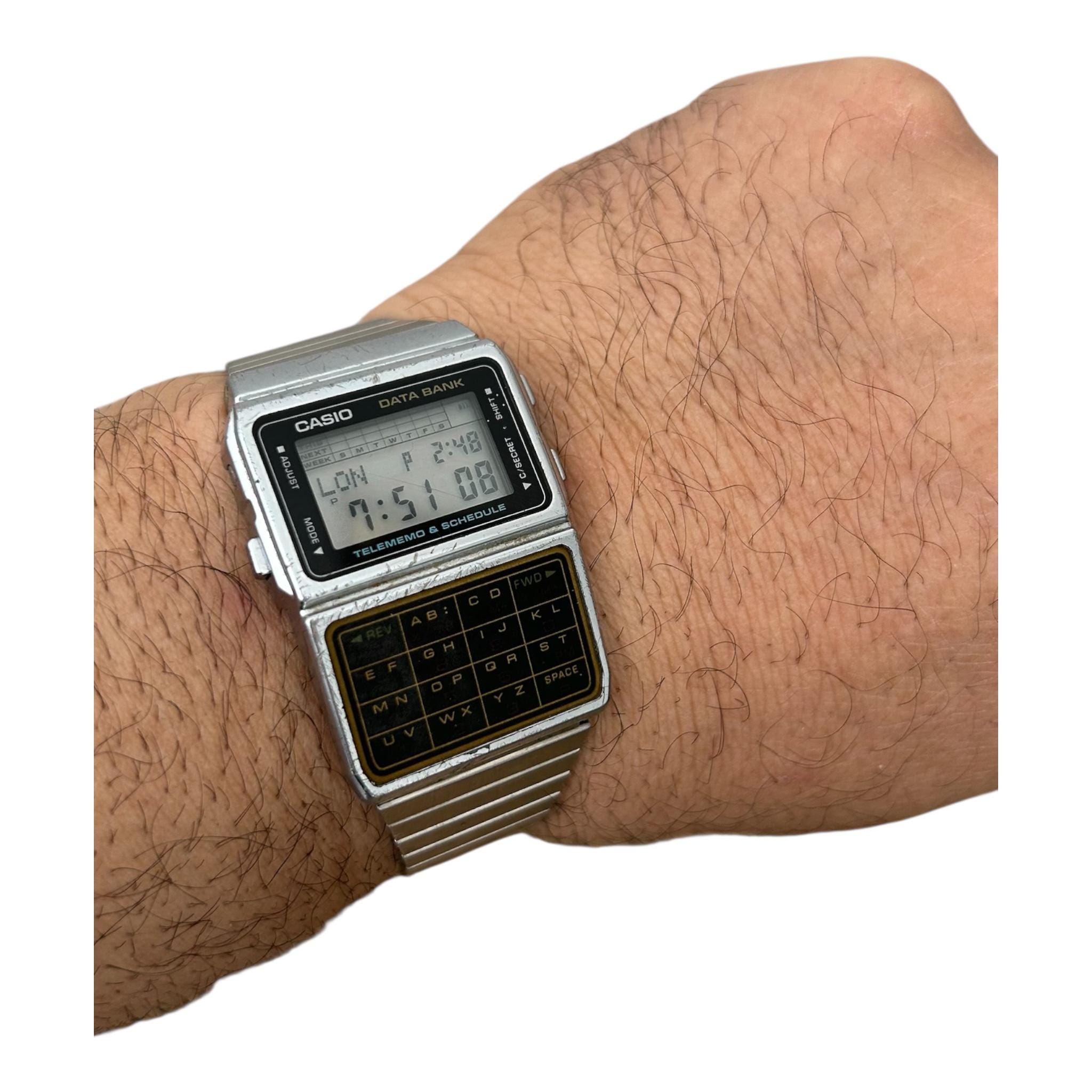CASIO DATABANK DBC-610 腕時計 Casio DBC-610 Data Bank Calculator Watch Mod 676 Full Working Used