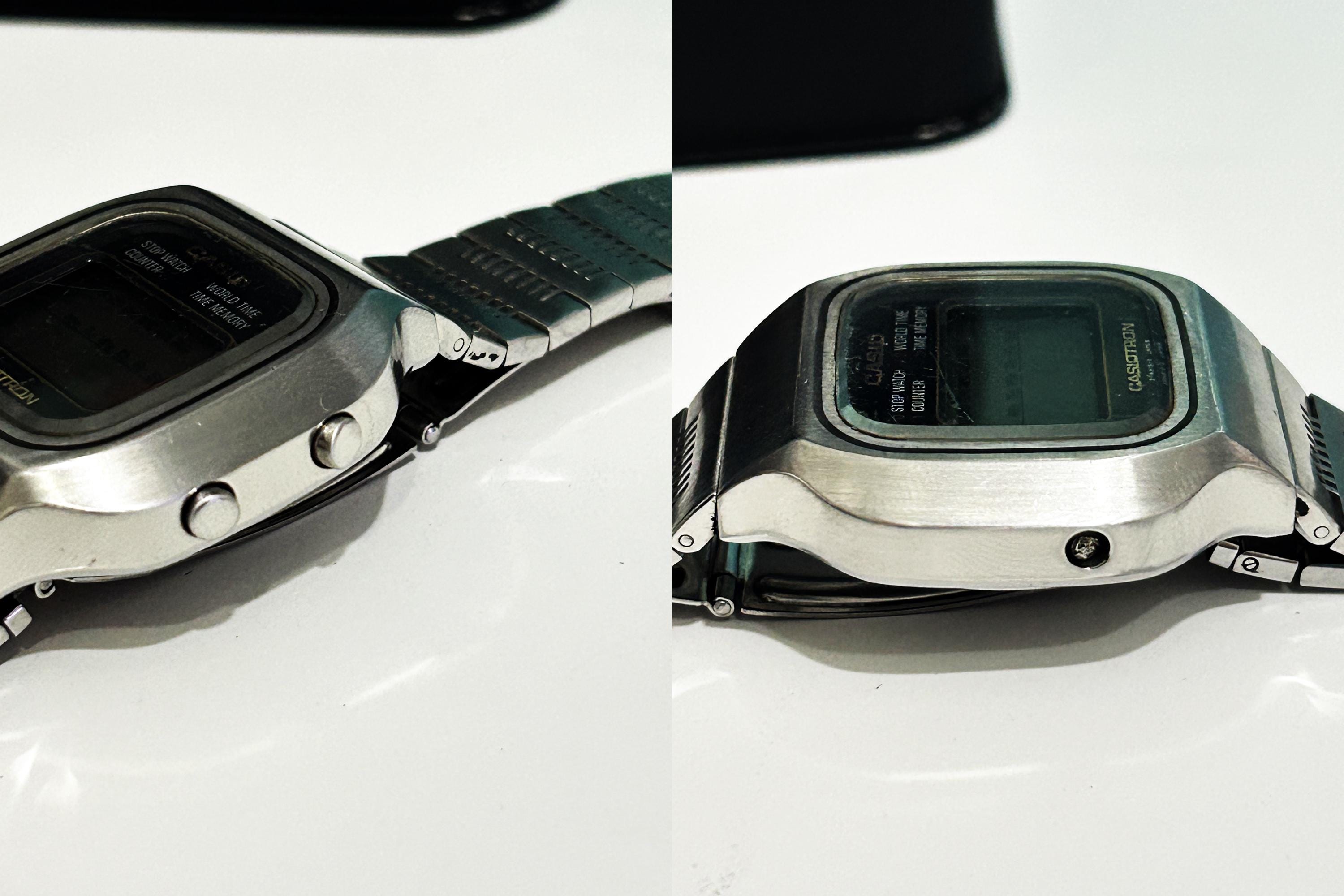 Casio Casiotron S-14/ Watch Mens Digital LCD World Time/ 1970s