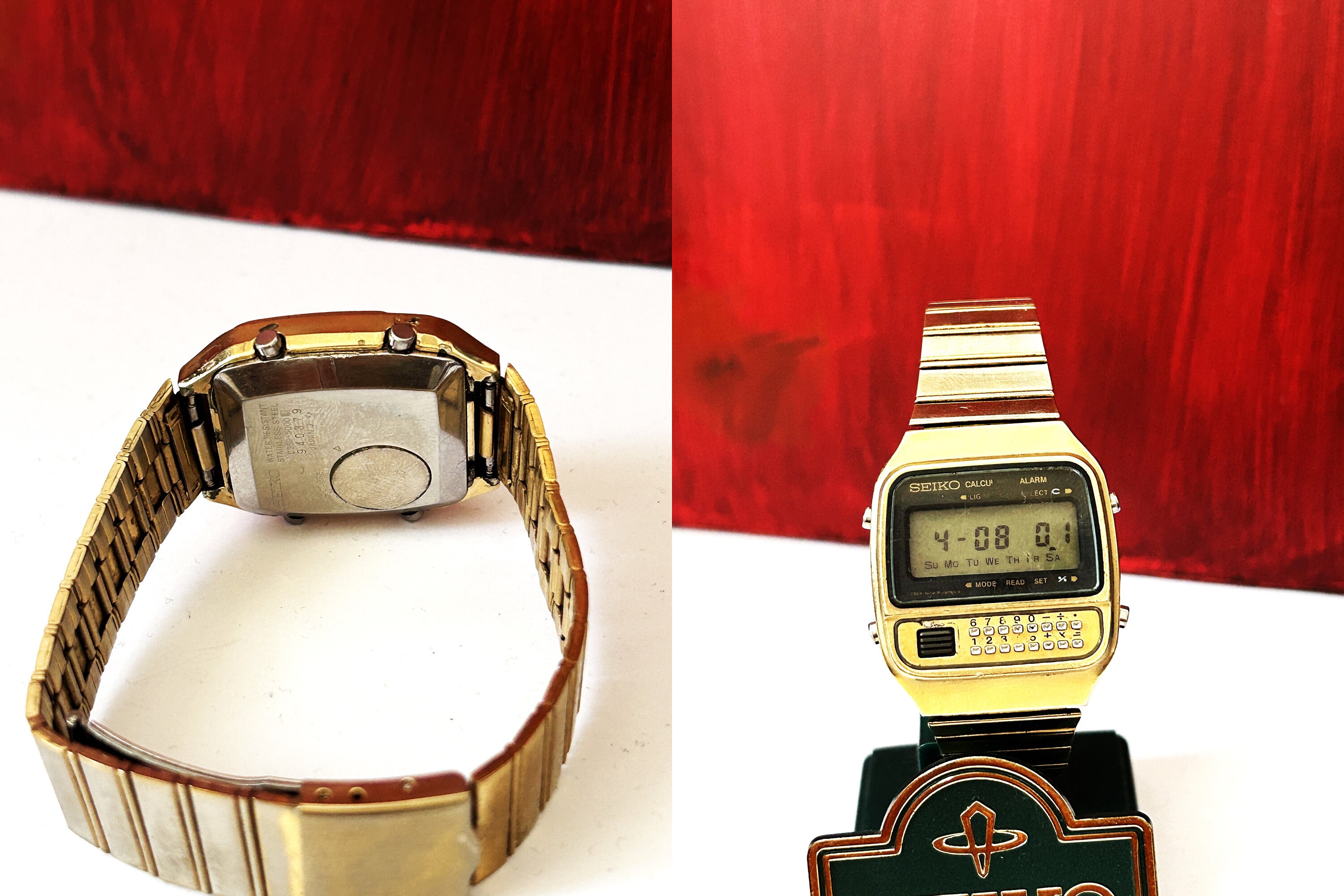 RARE Gold Color Seiko C359-5000 Calculator Chrono-alarm