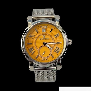 UNUSED Raymond Yellow Dial Swiss Qurtz Watch 316 L,Stainless steel,watch case,luxury watch,quartz watch,weil,gucci, wristwatch,swiss made,