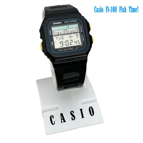 Very RARE Casio FT-100W Fish İn Time Digital Watch Marlin 844