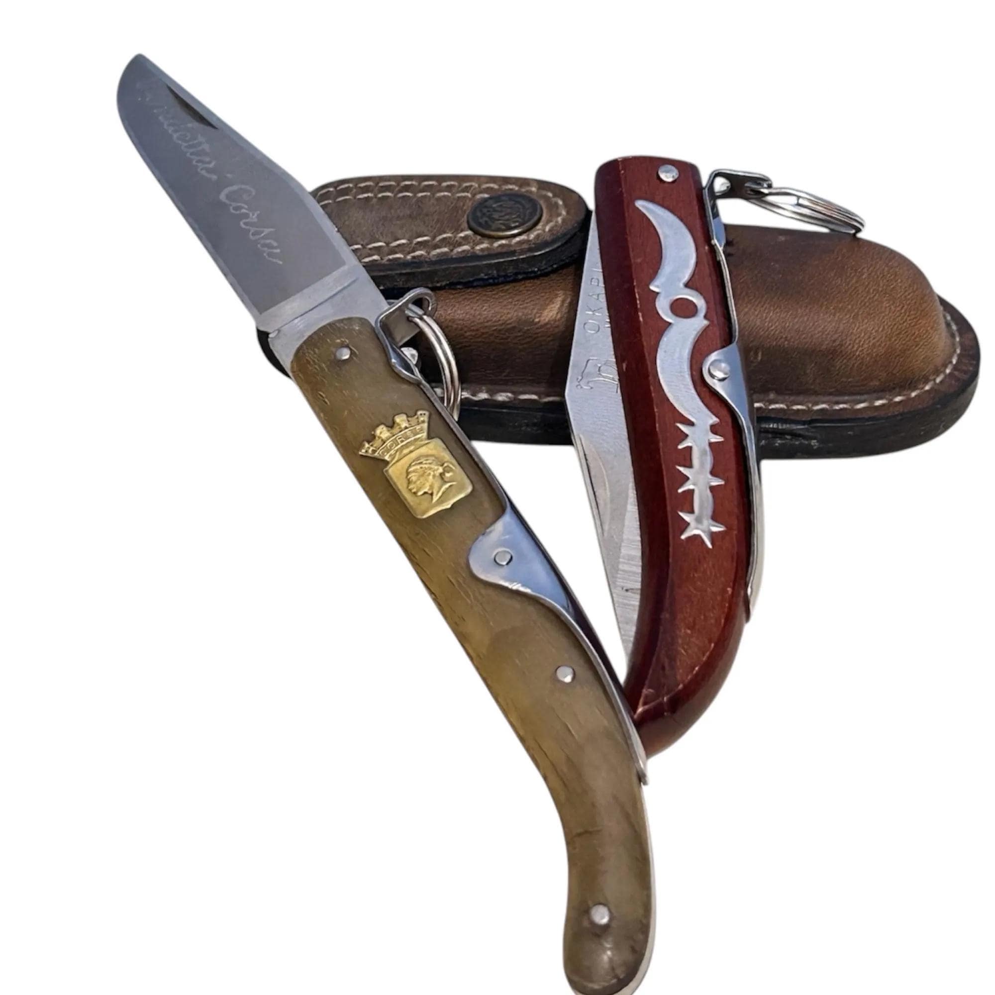 Set Okapi Knife and Corsa VENDETTA Horn France Knife Steel