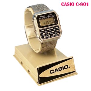 Retro Vintage Casio C-801/ Mens Watch Digital Quartz  Casio Calculator Watch/ Module 133 80&#39;s Vintage/Very good condition/With Casio Box
