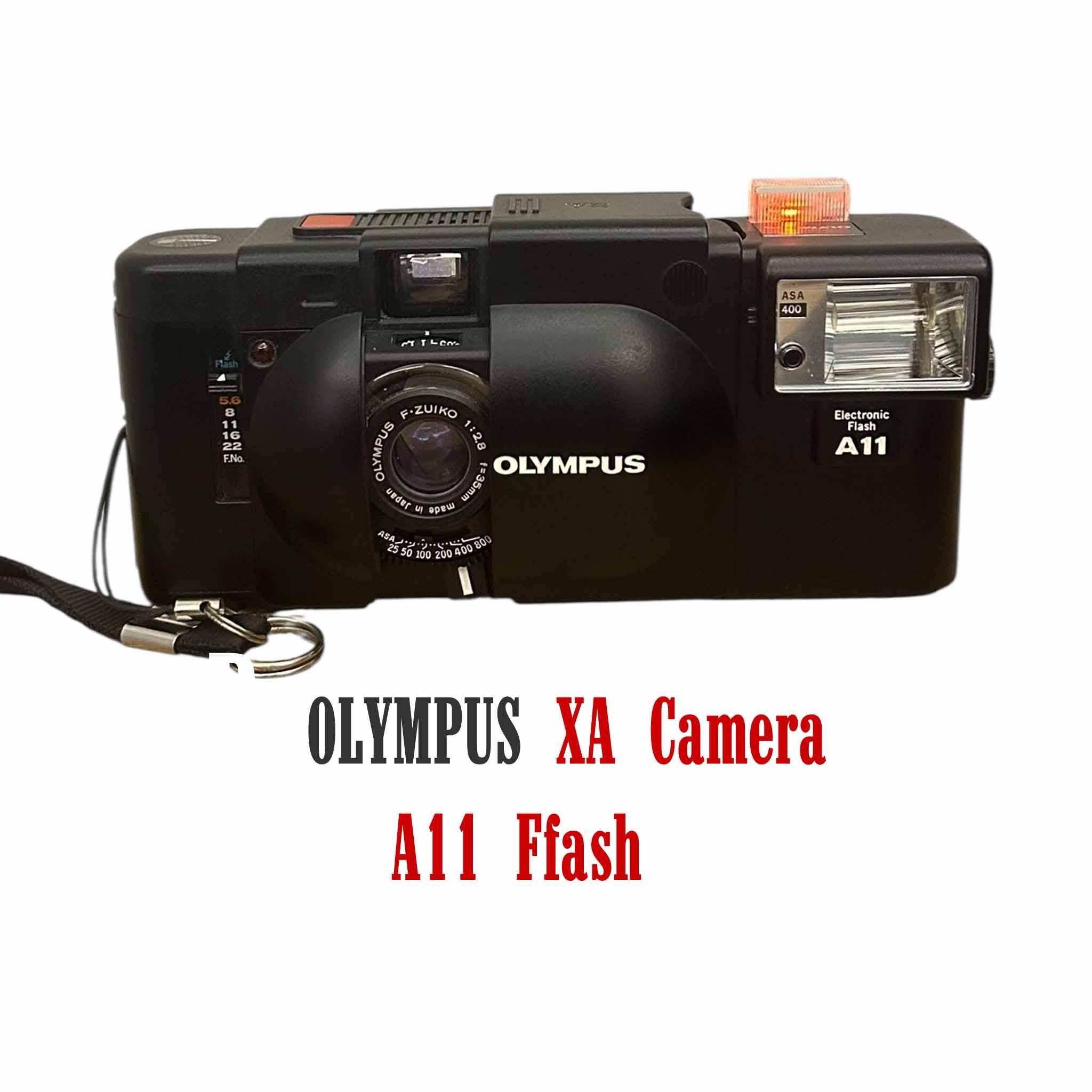 OLYMPUS XA3 フラッシュ A11 ケース ストラップ付き RARE* Original Olympus XA XA2 XA3 Case Leather 2.8 3.5 Japan A11