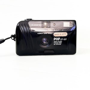 Konica POP EF-80 Vintage Black/ AF Compact Camera 34mm Lens/ 35mm Point and Shoot Film Camera/ great condition/ Konica Pop. Point   Camera.
