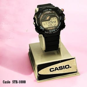 Relógio Casio STR-1000/Prima Serie Speed Trainer Vintage, relógio raro colecionável/, relógio Casio vintage, feito na Tailândia, relógios de pulso masculinos