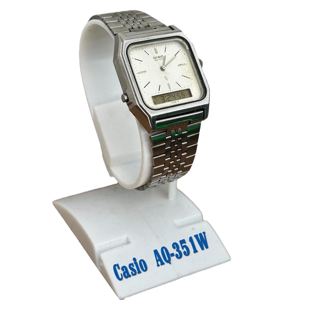 RARE Vintage Casio AQ-351W Watch 1980s/ Very Good Condition/ Steel