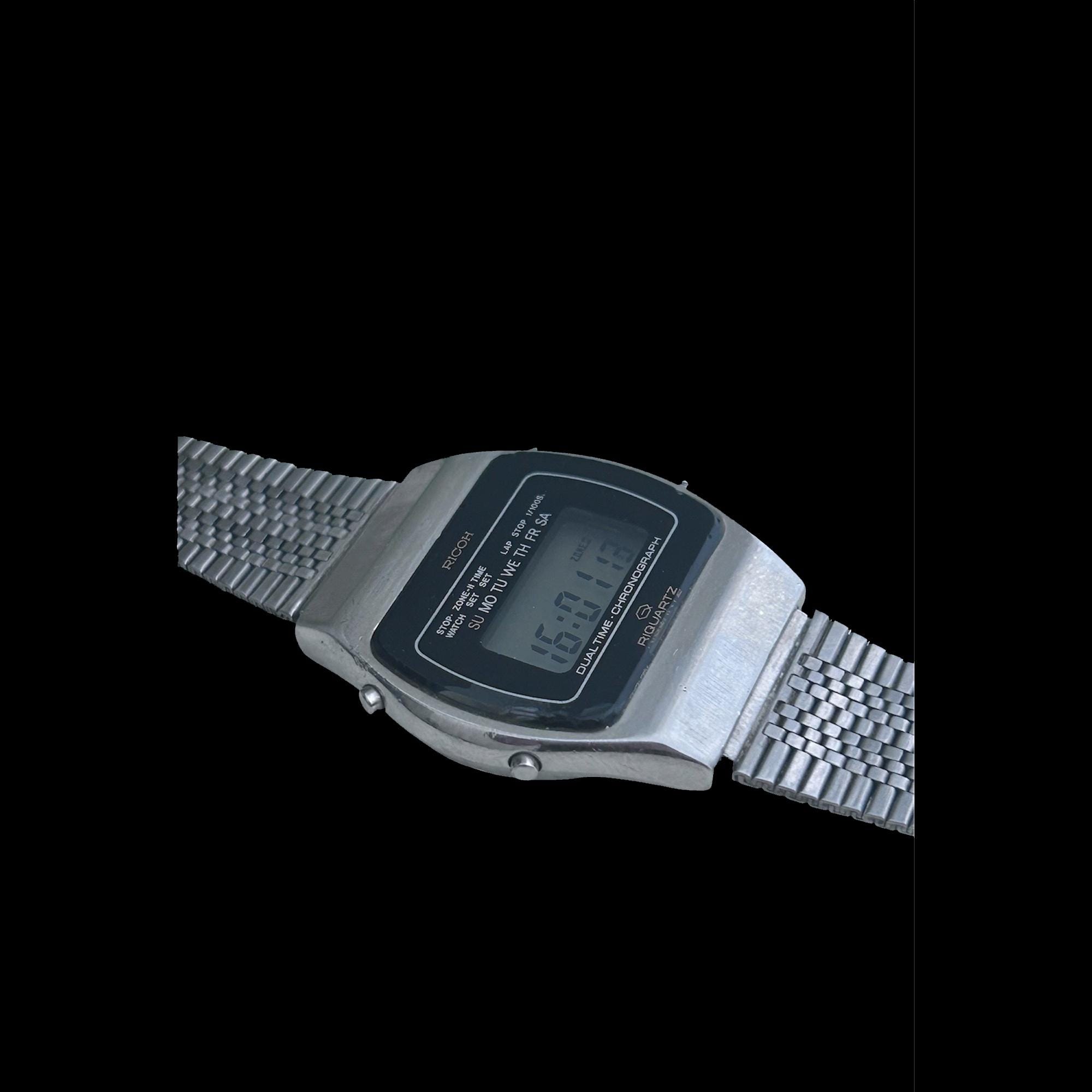 Rare Vintage Ricoh Riquartz Watch Digital LCD QUARTZ Working 1980s