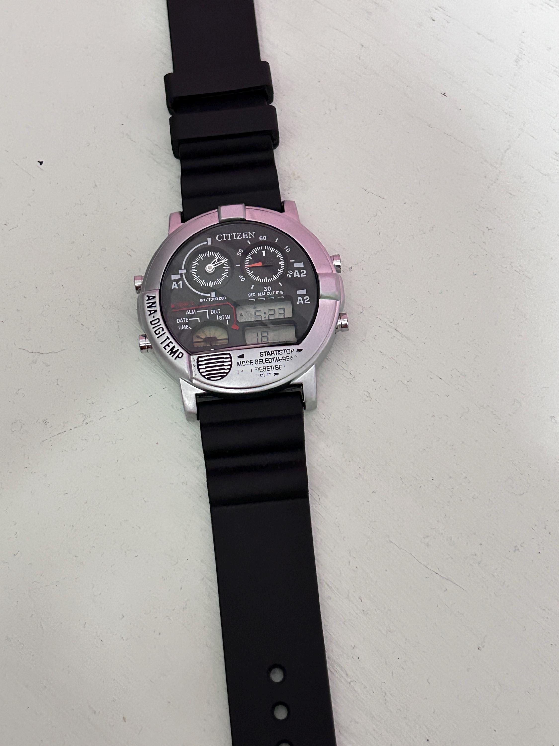 RARE Citizen Ana Digi Temp Quartz Digital Men's Watch RARE Citizen Ana Digi Temp Quartz Digital Men's Watch