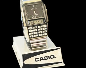 Ultra Rare Vintage Casio ABC-31 Data Bank Digital & Analog Black