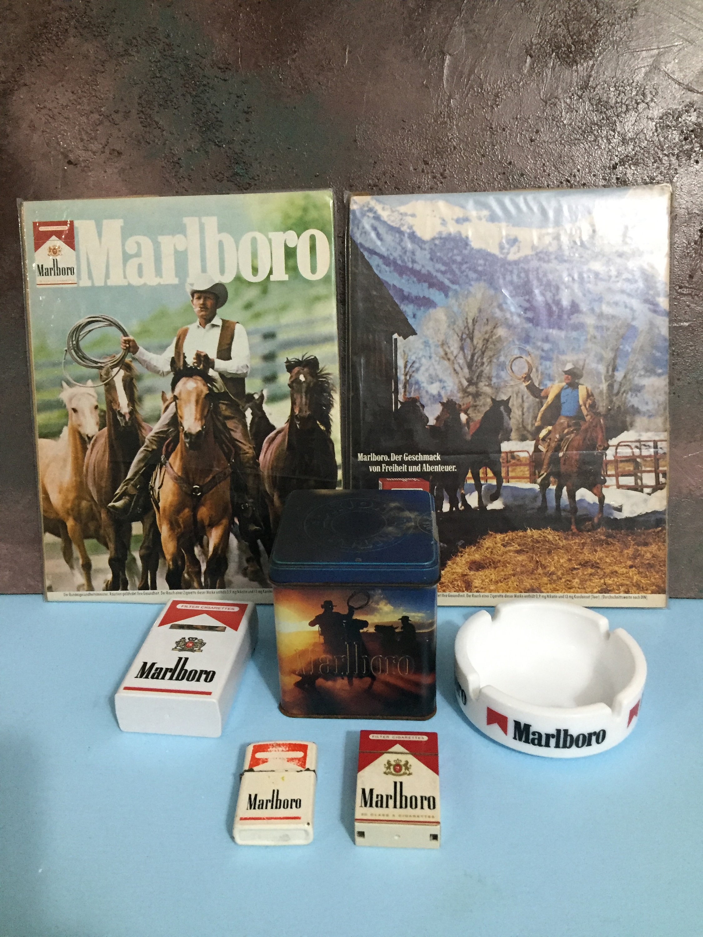 Vintage Marlboro Coleman Thermos - Camel Ashtray