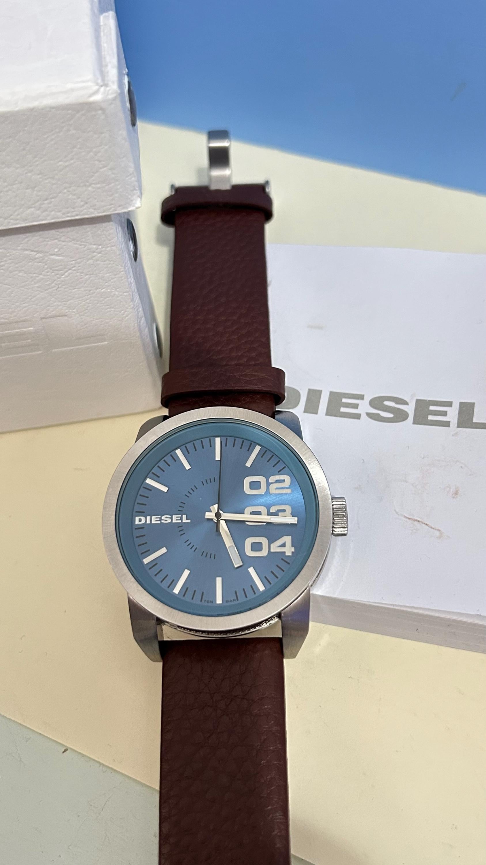 DIESEL ディーゼル 腕時計DZ1512 ディーゼル 腕時計 フランチャイズ DZ1512 ブルー×ブラウンレザー
