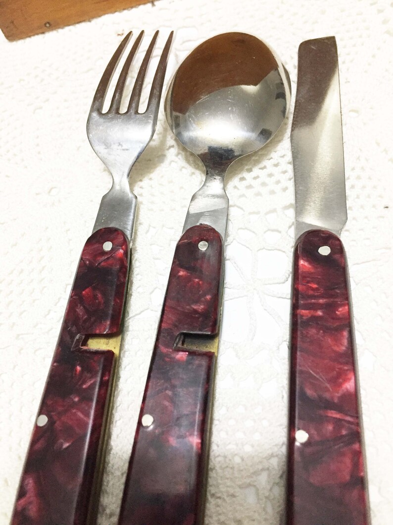 Vintage Camping Knife Fork Spoon / Set Travel Set Forks and Etsy