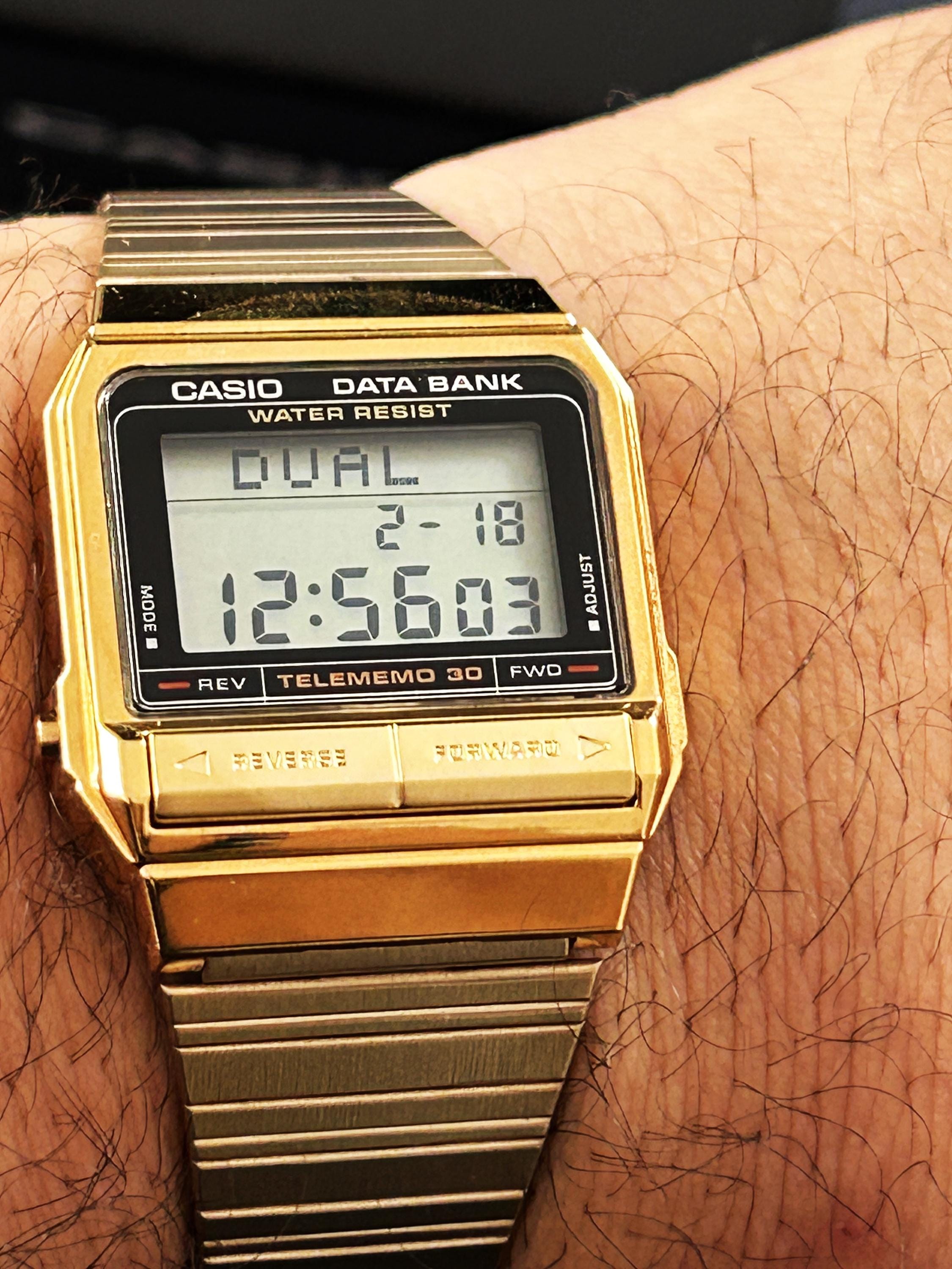 Ultra Rare Gold Tone Vintage Casio DB-300 Data Bank Digital