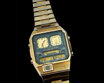 RARE Vintage CITIZEN Ana-digi Temp Blue Dial 8984-086465