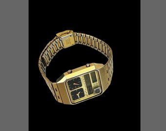 Vintage CITIZEN Ana-digi Temp Gold Color 8980-084900 Y Wrist/ GN-4