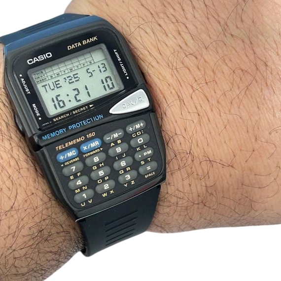 Unused Casio Dmb-150 Data Bank / Quartz Slicone Band/ 90s Vintage