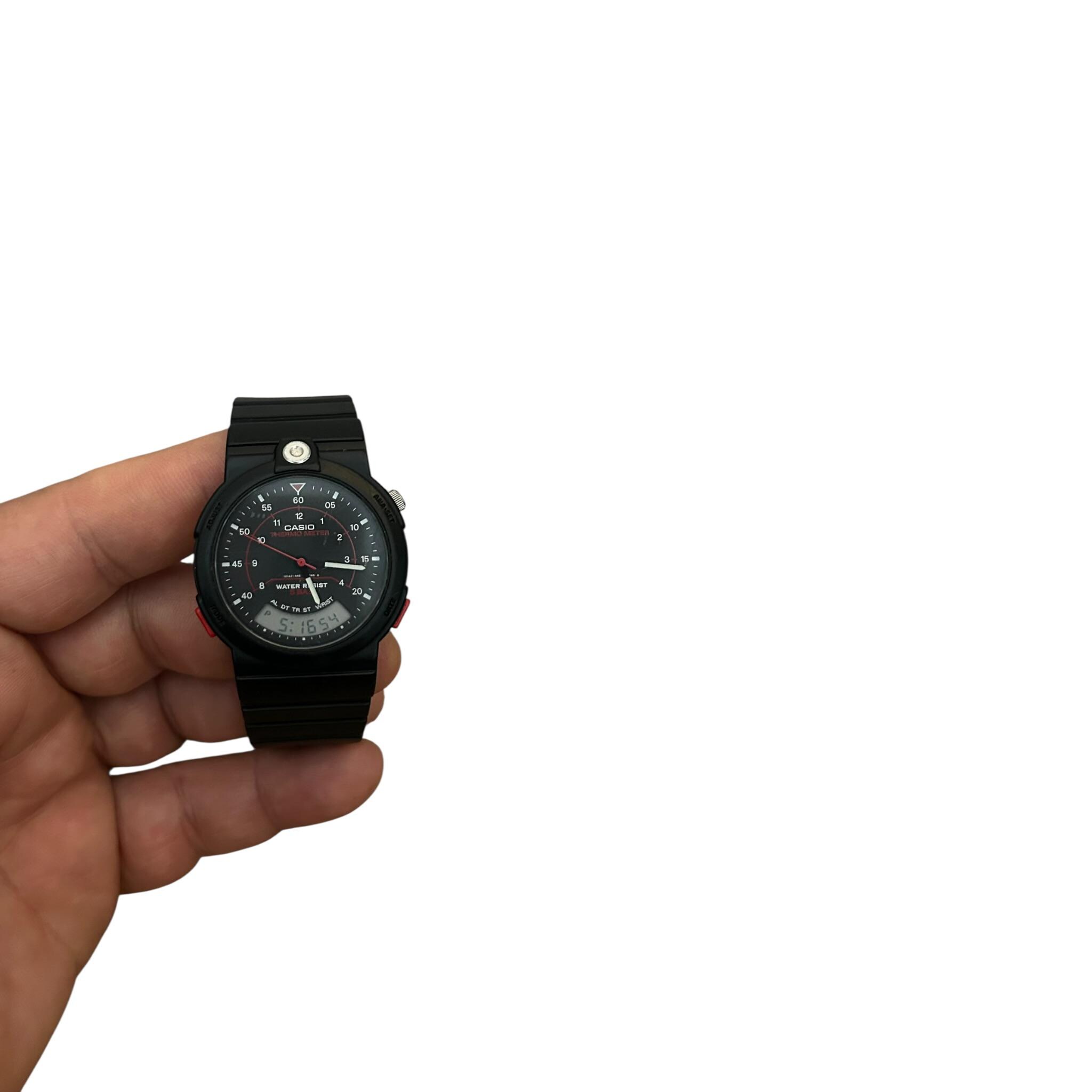 Rare Black Dial THERMOMETER Casio AW-10, Watch, Casio Vintage