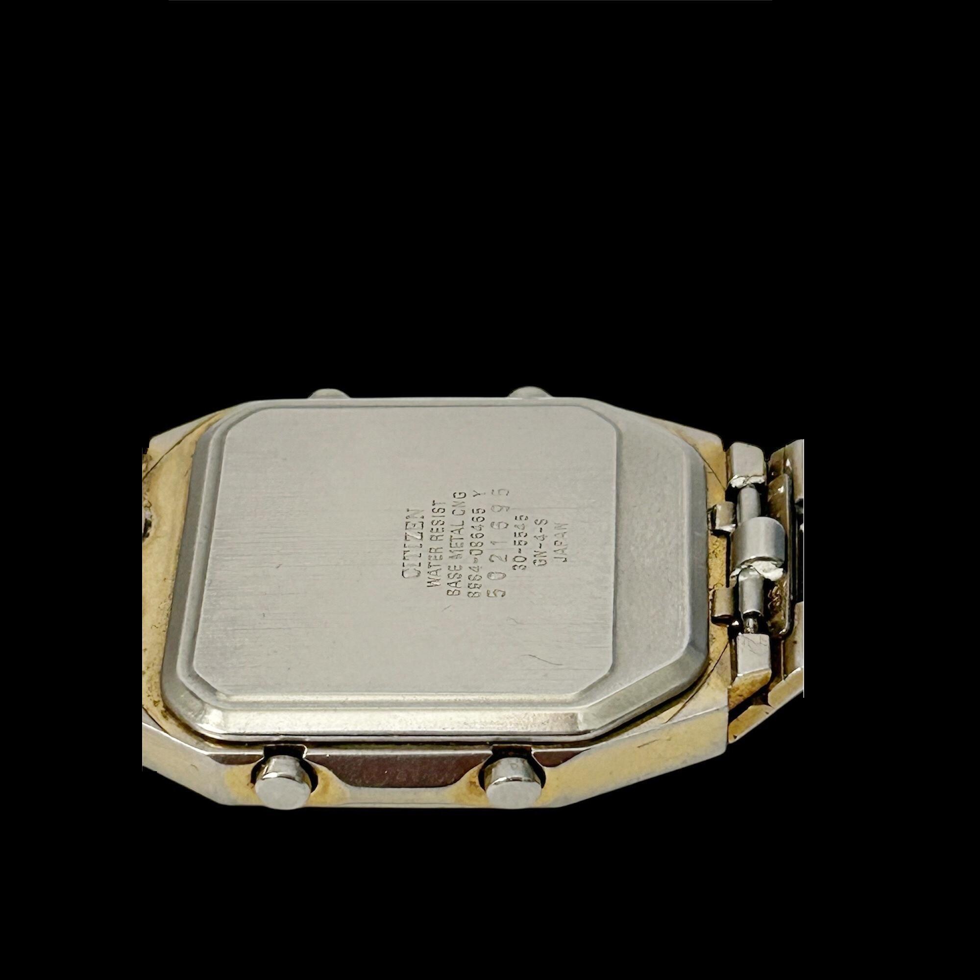 RARE Vintage CITIZEN Ana-digi Temp Blue Dial 8984-086465 Wrist/ GN