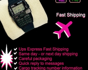 Vintage Casio DBC-V50 Easy Rec Data Bank Wrist Watch, Casio Dbc