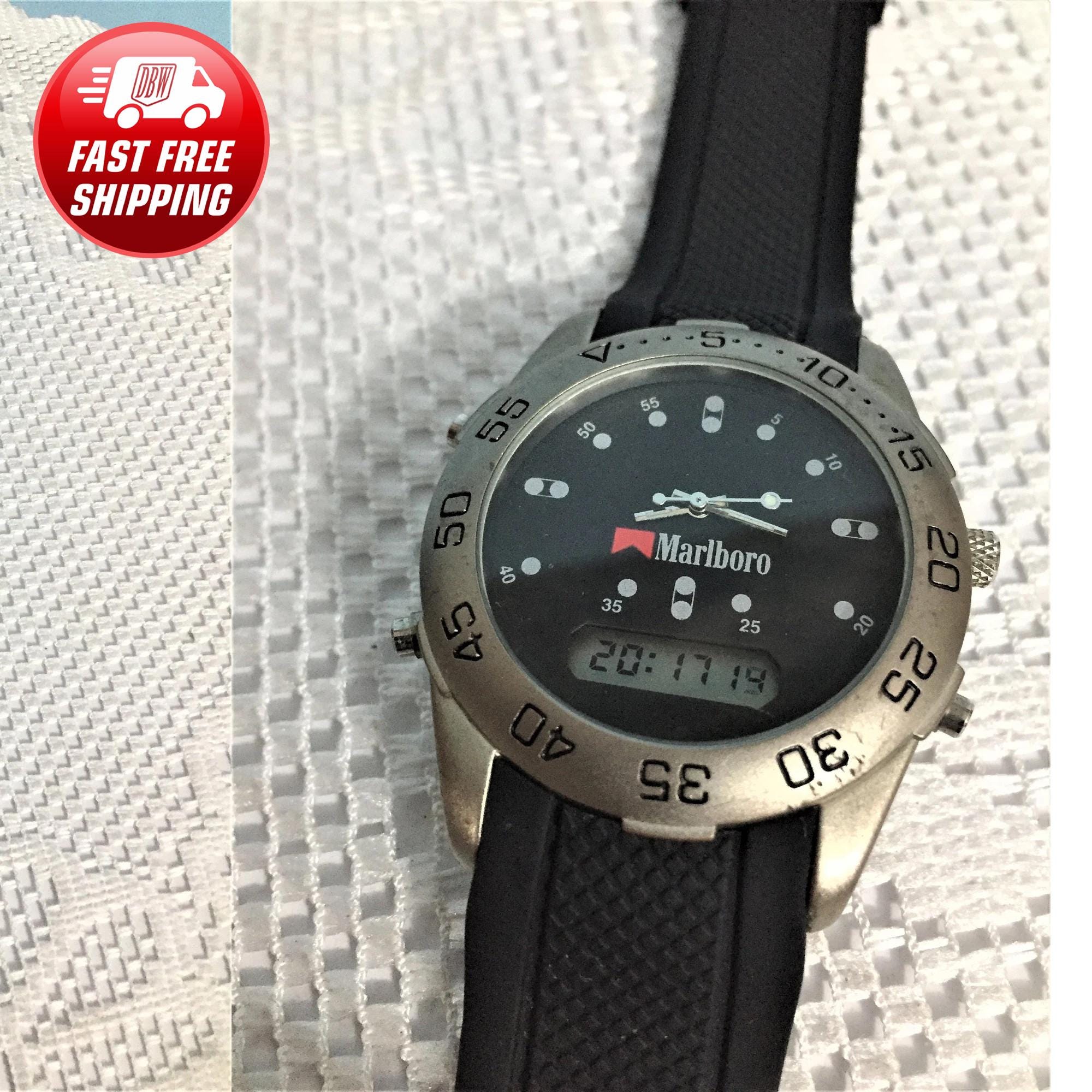 Marlboro Wrist Watch/ Great Vintage Condition/ Black