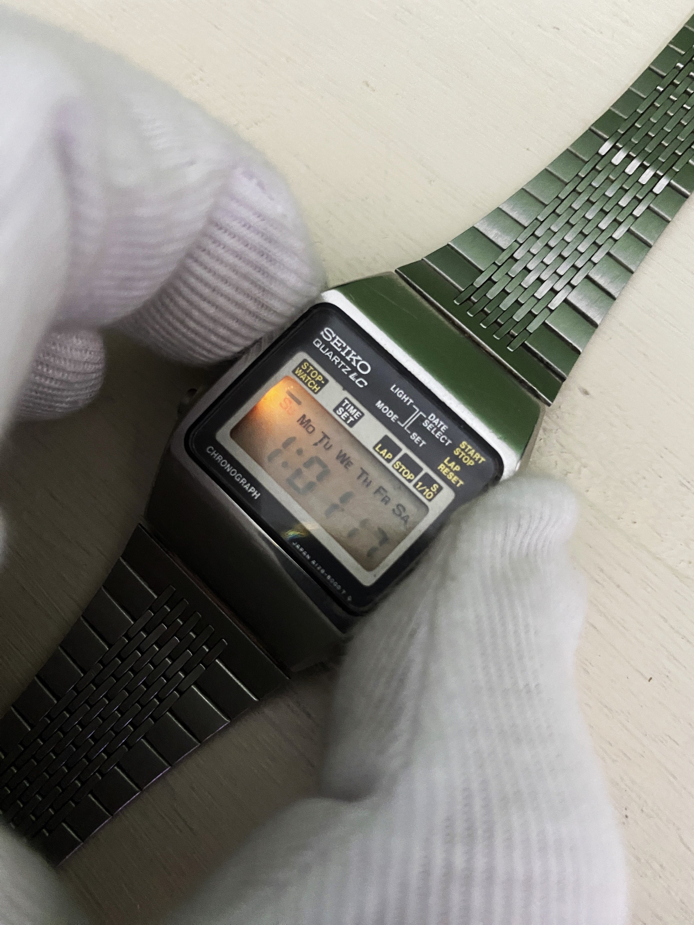 Seiko Lc Chronograph / A128-5000 / 1978 Seiko 12kt Silver