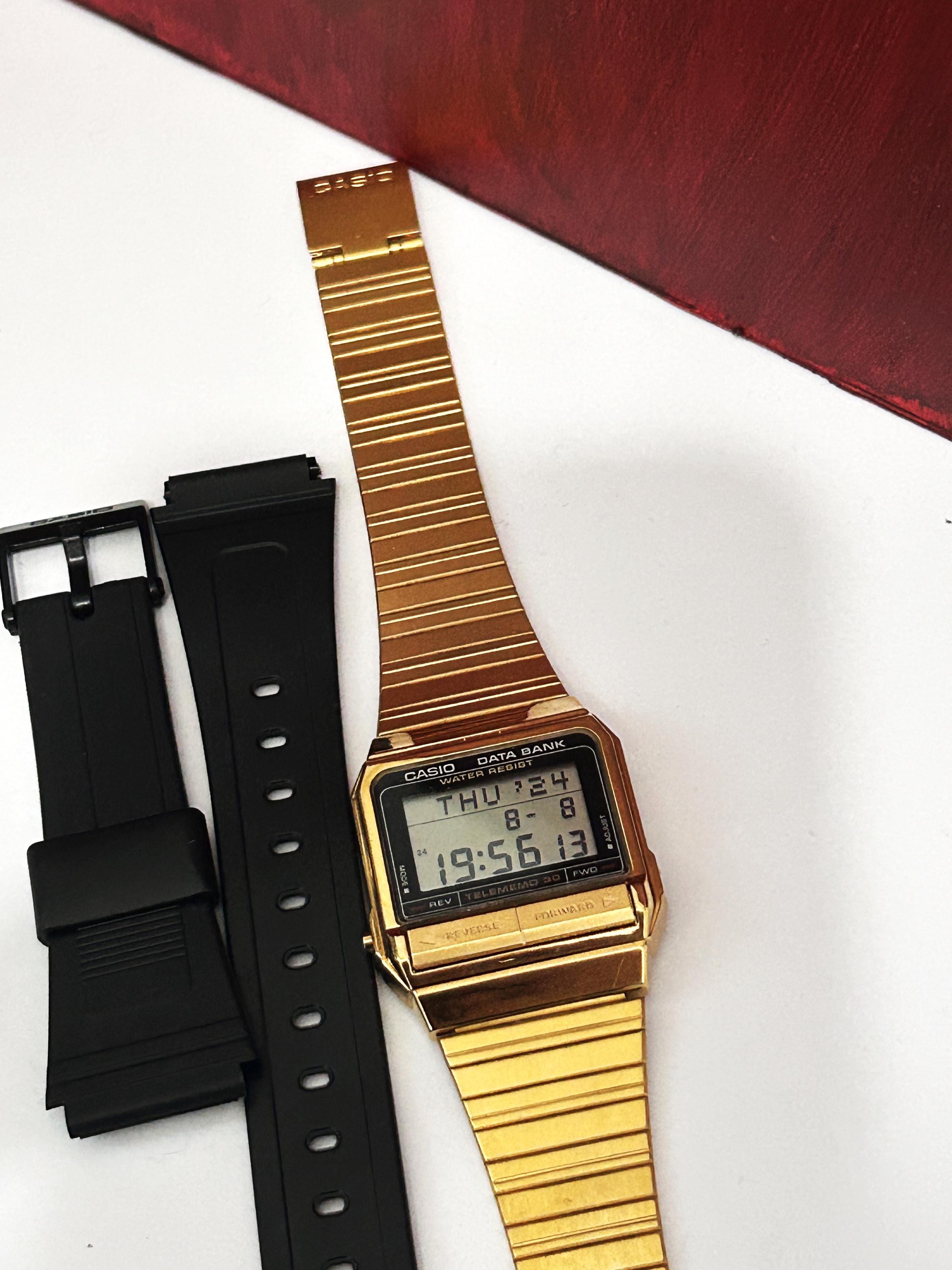 RARE GOLD tone Casio DB-310 Data Bank Watch Module 871/Data Bank