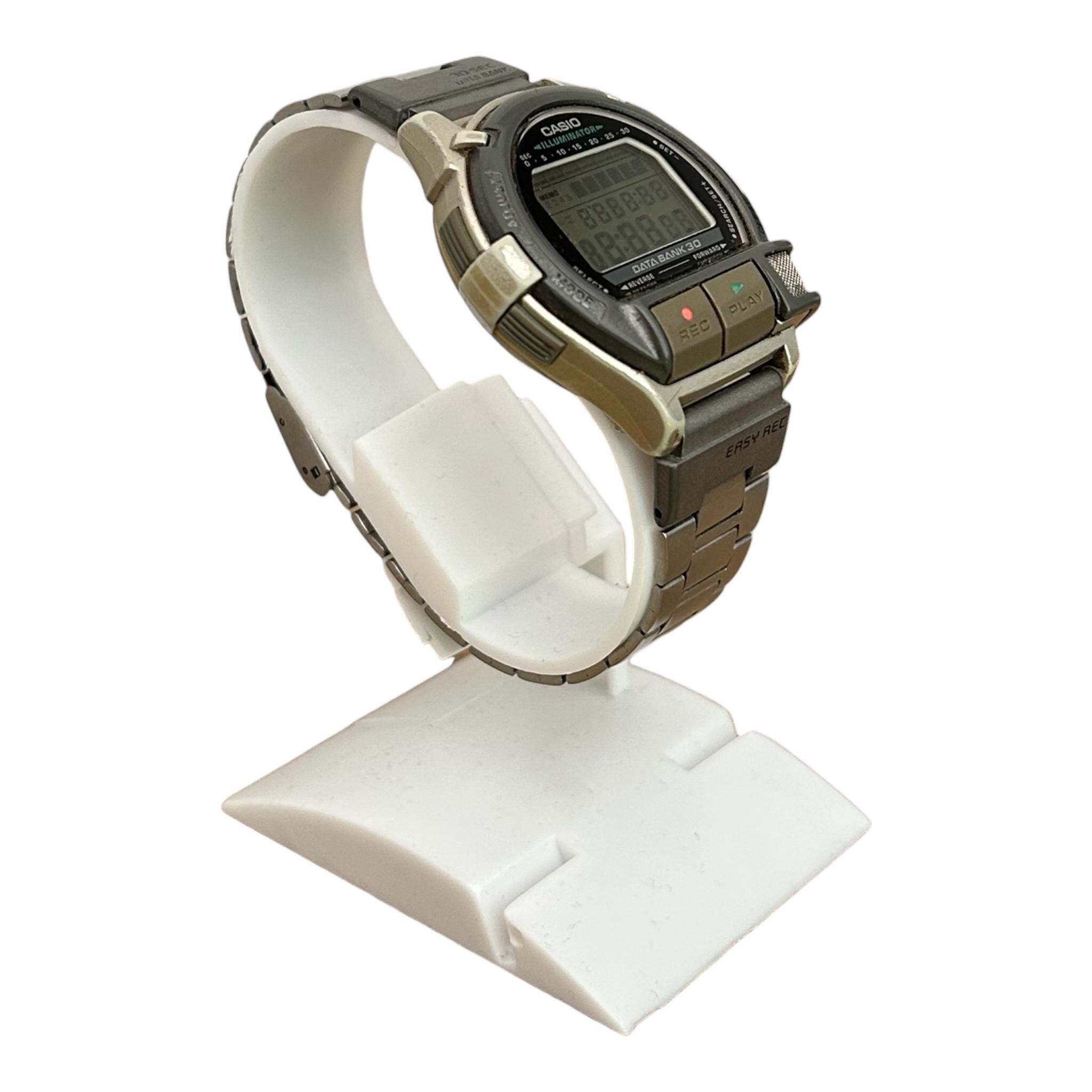 Vintage Casio DB-V300 Databank Voice Recorder Watch, Stainless