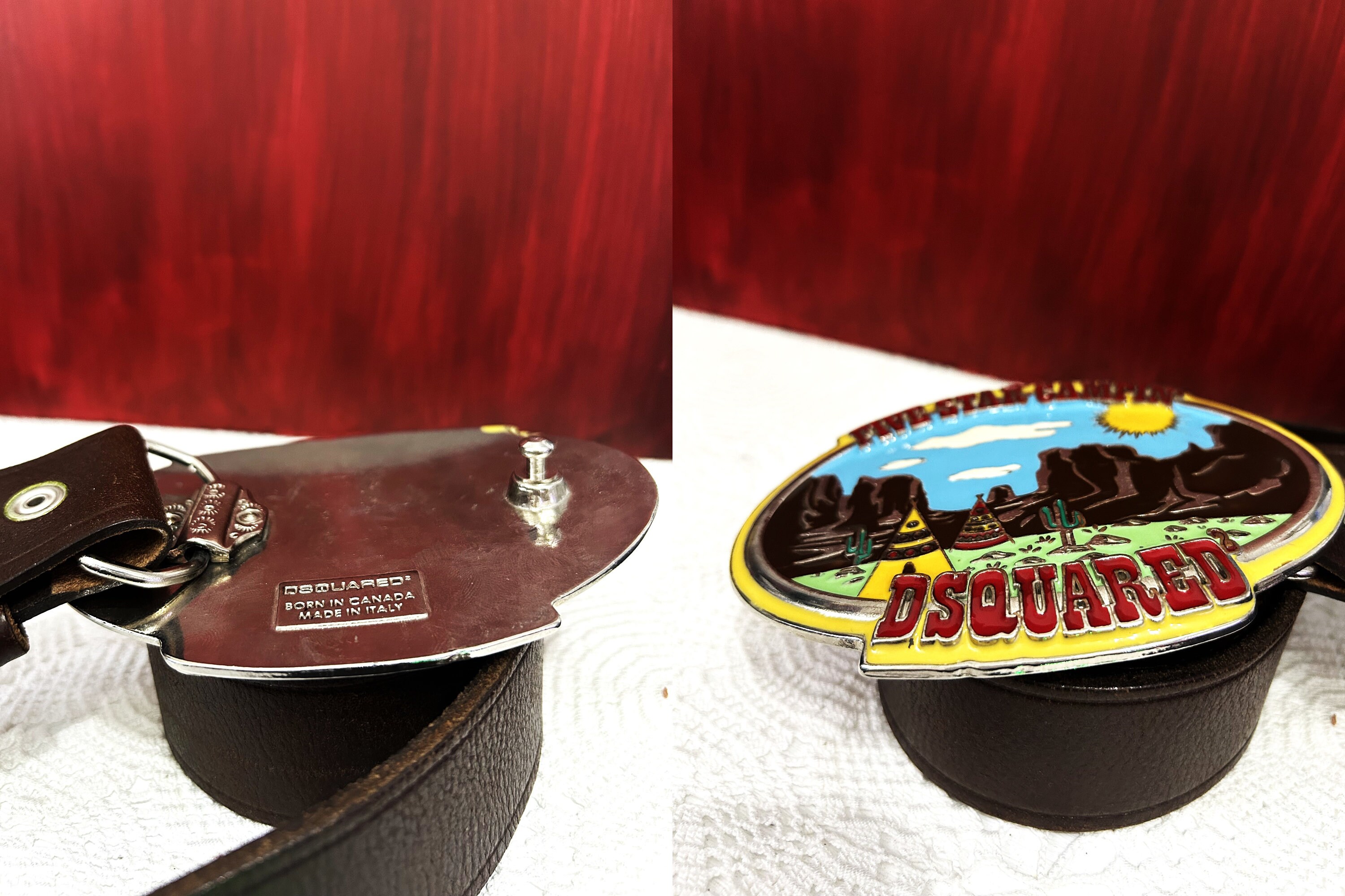 Dsquared2 Five Star Campin' Buckle Belt Original Very Rare Dsquared2 Five Star Campin' Buckle Belt Original Very Rare