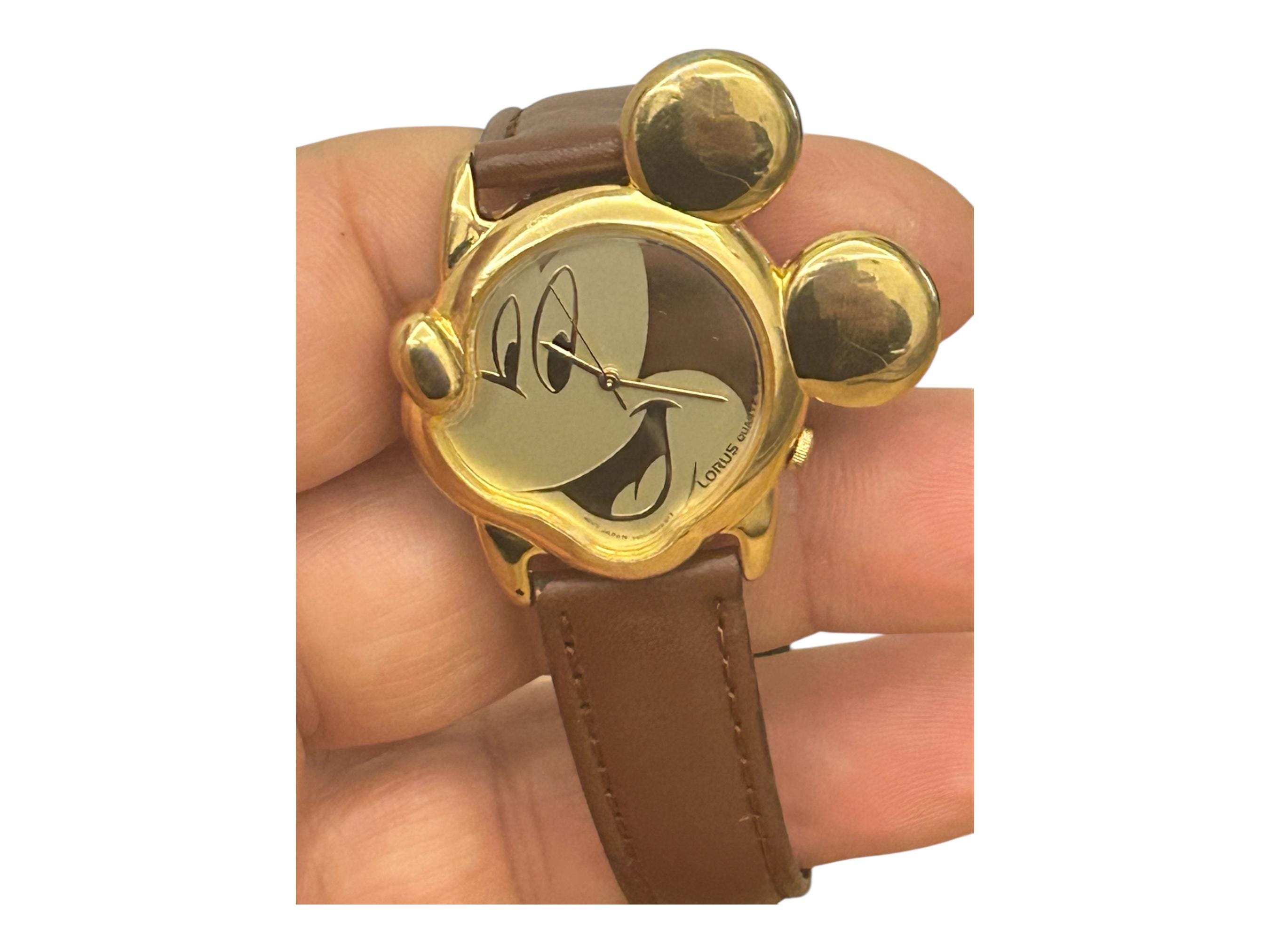 Lorus Melody Mickey Women\'s Watch - Brown Leather Strap, Gold Case Vintage 90s Women main image 3
