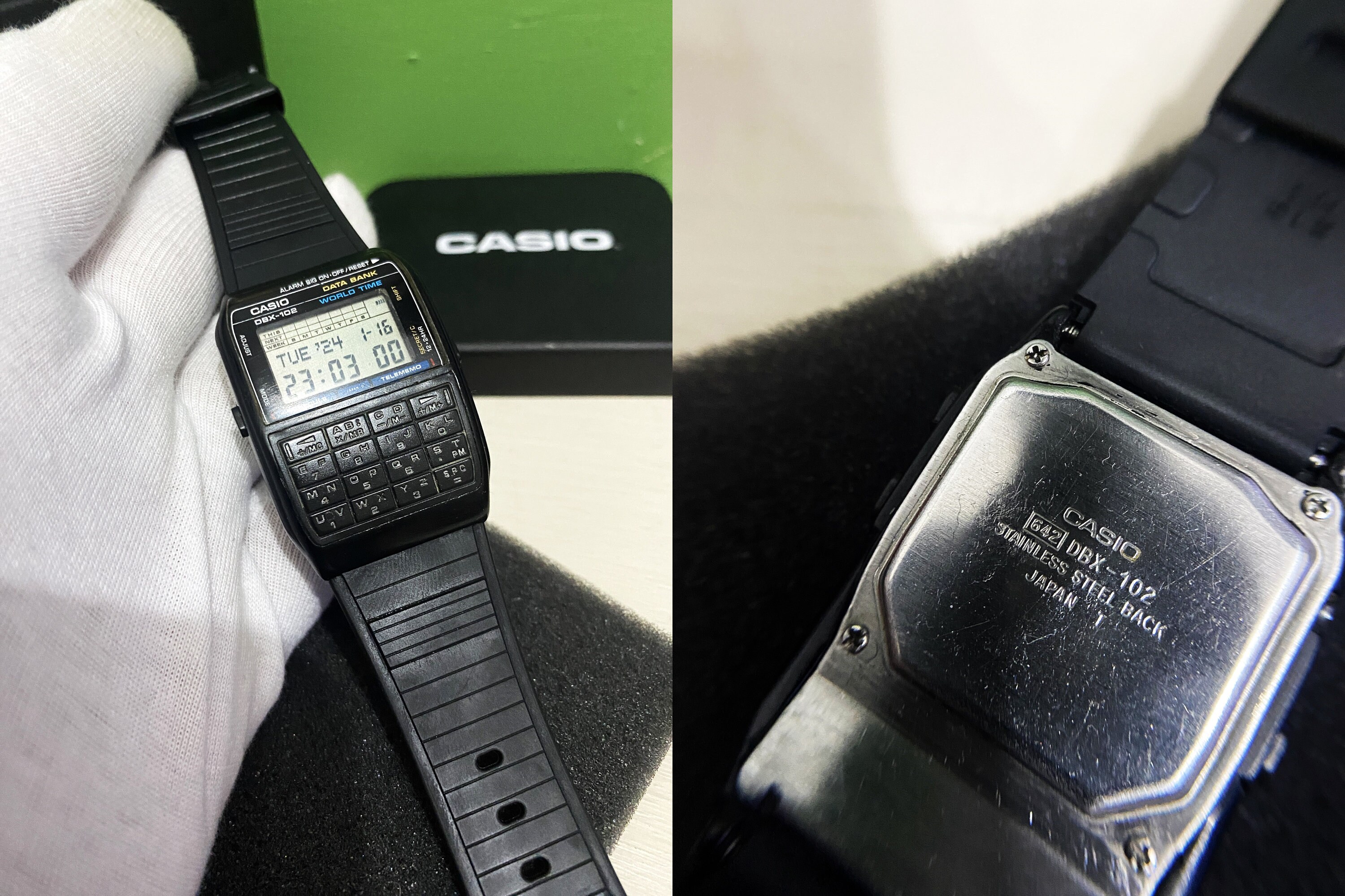 CASIO DATA BANK 腕時計 Vintage Casio DBX-102 Calculator Watch: Collectible 90s Databank