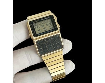 Vintage Gold Tone Casio Calculator Watch DBC-610: Rare 1990s