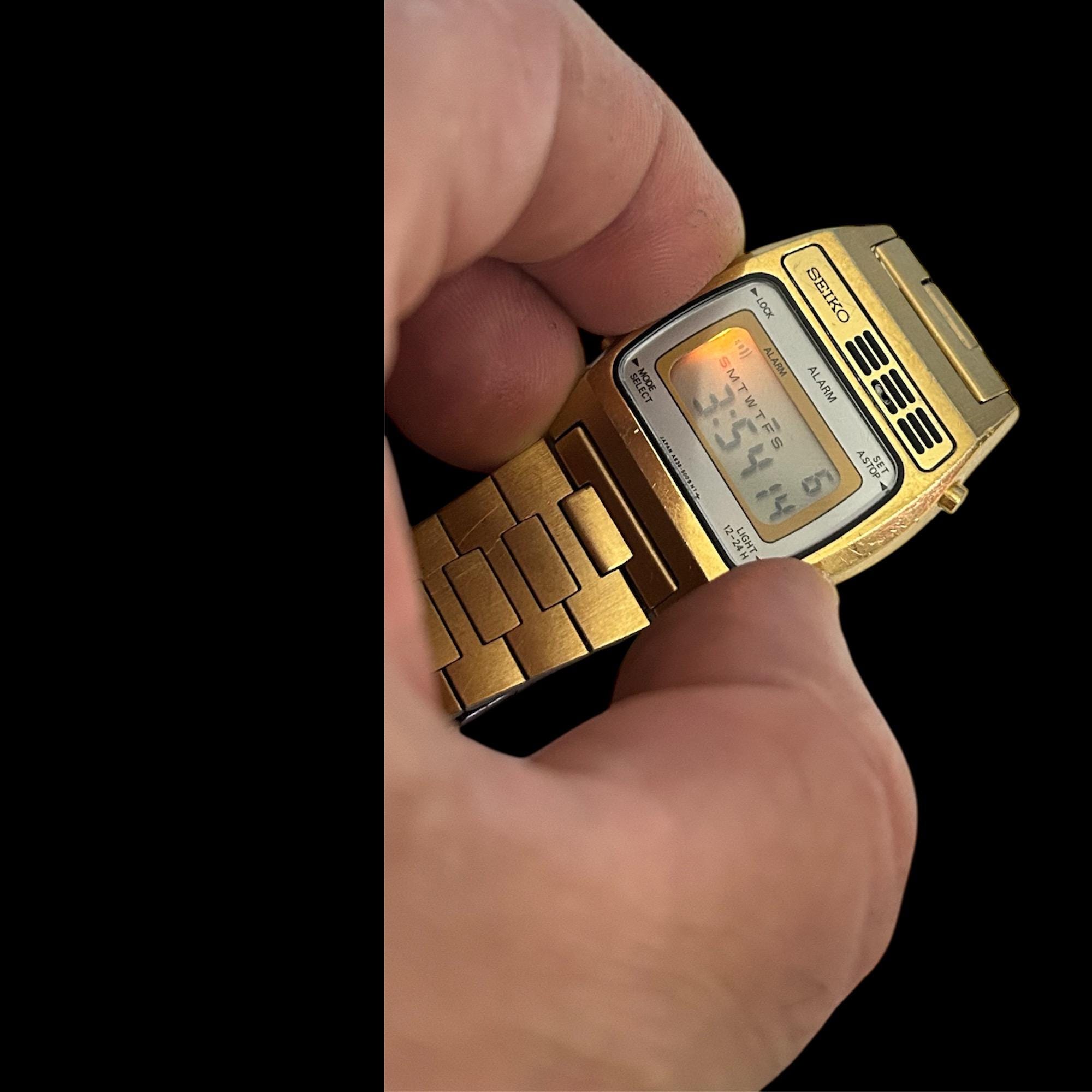 RARE Vintage 1980s Seiko Watch A639-5009 , Gold Tone, Collectible