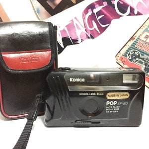 Konica POP EF-80 Vintage Black/ AF Compact Camera 34mm Lens/ 35mm Point and Shoot Film Camera/ great condition/ Konica Pop. Point Camera. image 5