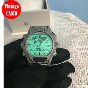 Vintage Casio Abx-23  module 2358 Twincept/  Ana-Digi Data bank World time Chrono Watch/ Very good condition & with box