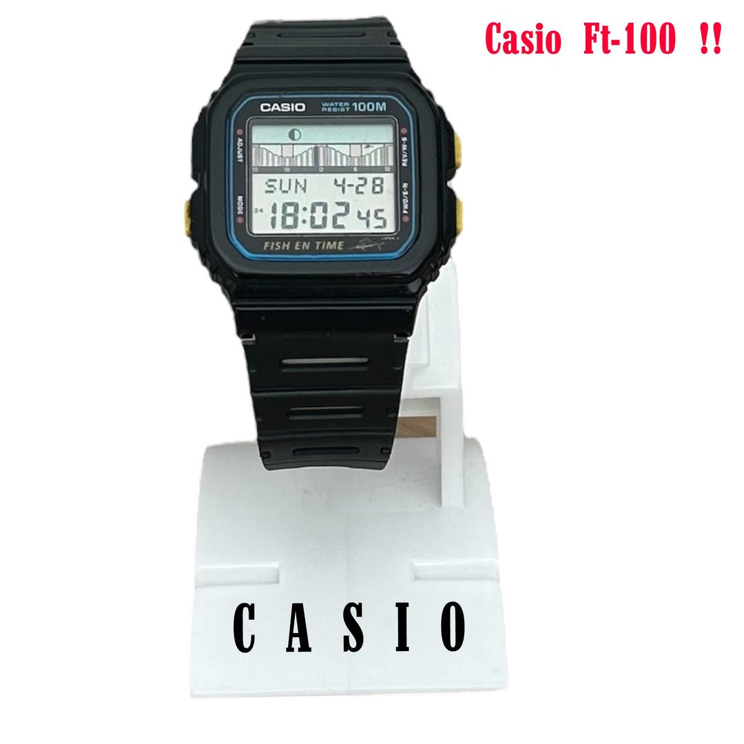 FT-100 (100w) Very RARE Casio FT-100W Fish En Time Digital Watch Marlin